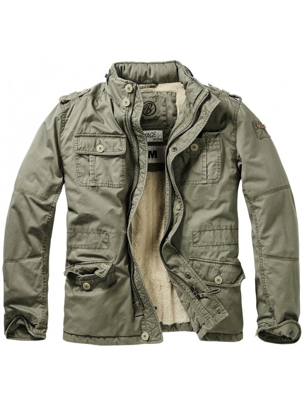 Brandit winter jacket with wood Britannia - www.timewheels.pt Size S Color olive