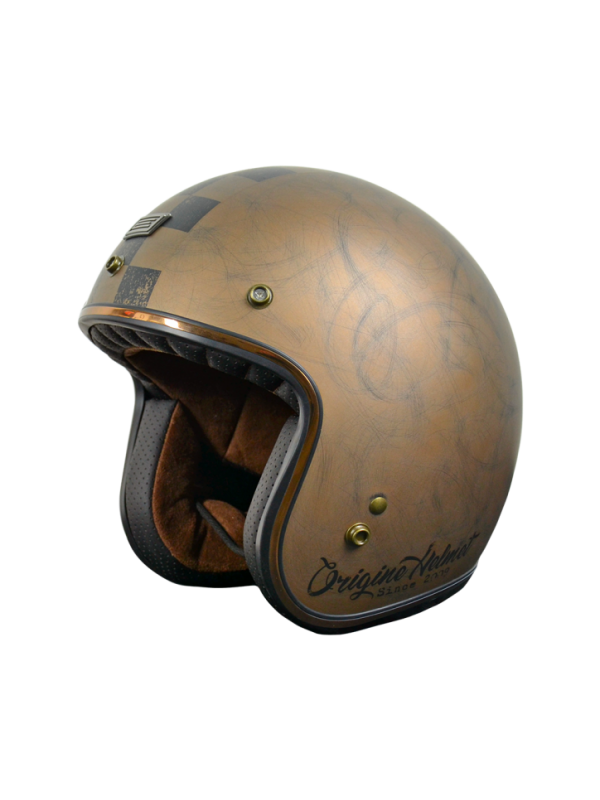 ORIGINE jet helmet Primo Scacco Brown